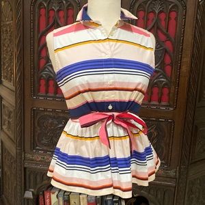 Kate spade stripes sleeveless top blouse M
